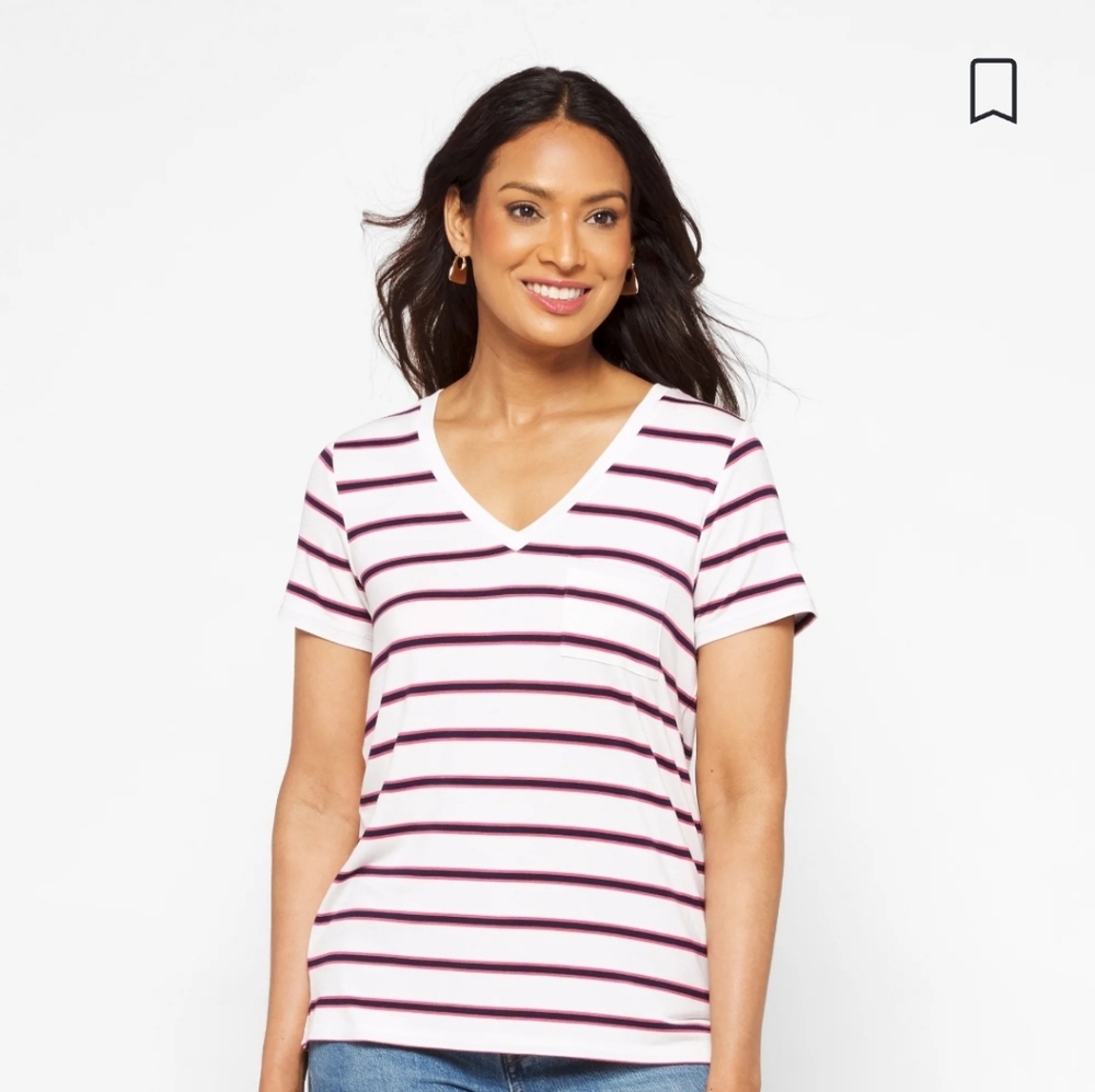 Market & Spruce V-neck Pocket Knit Tee